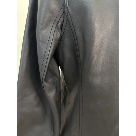 ST. JOHN Black Lamb Leather Gold Studded Embellished Jacket Sz Small Lined - Picture 11 of 13